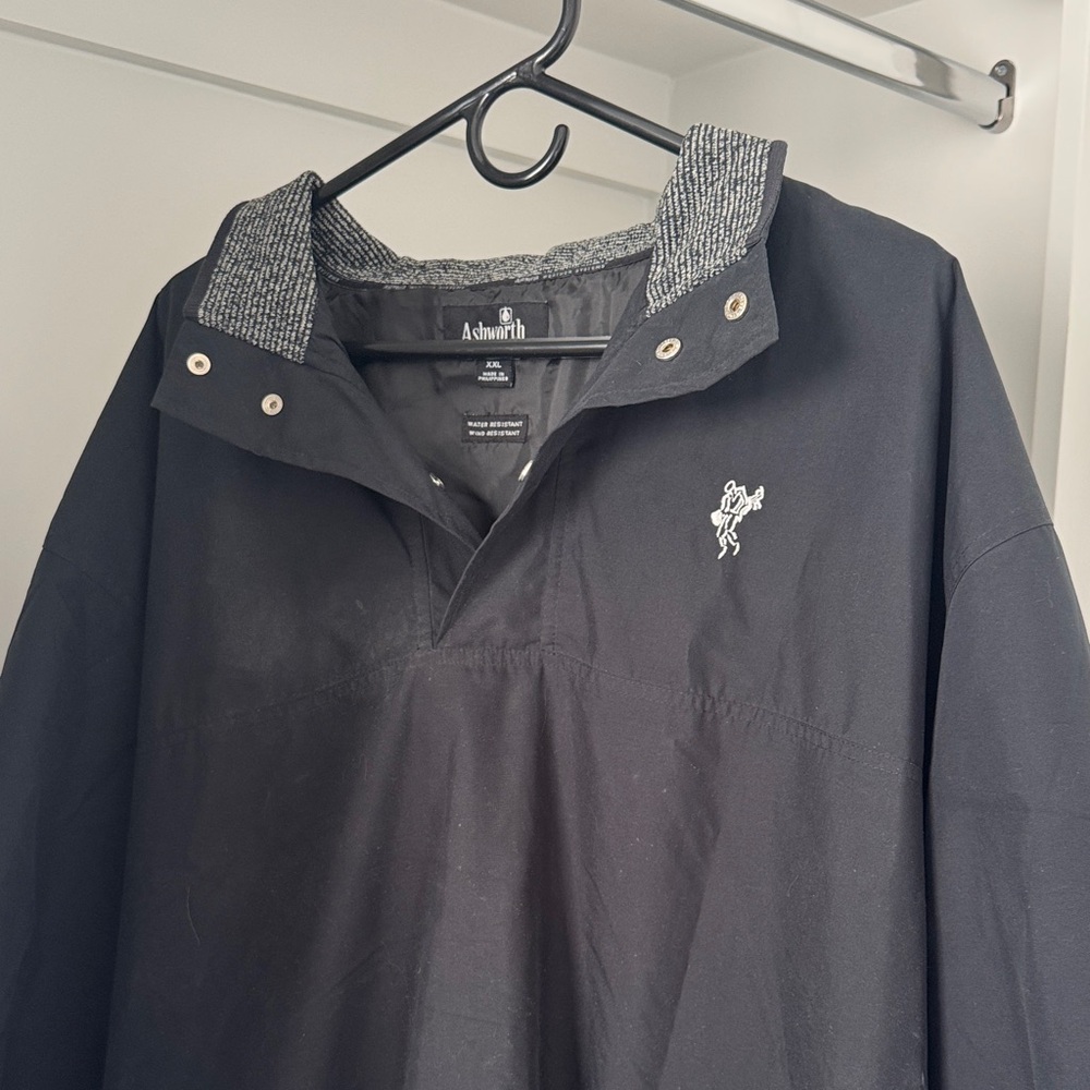Ashworth Black Jacket with Textured Gray Collar